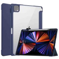 iMoshion Coque tablette rigide Trifold iPad Pro 12.9 (2018 - 2022) - Bleu foncé