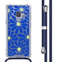 imoshion Coque Design avec cordon Samsung Galaxy S9 - Cobalt Blue Flowers Connect