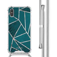 iMoshion Coque Design avec cordon iPhone Xs / X - Petrol Green Graphic