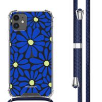 iMoshion Coque Design avec cordon iPhone 11 - Cobalt Blue Flowers Connect