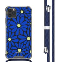 iMoshion Coque Design avec cordon iPhone 11 Pro Max - Cobalt Blue Flowers Connect