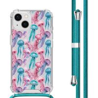 iMoshion Coque Design avec cordon iPhone 13 - Jellyfish Watercolor