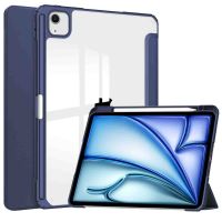 iMoshion Coque tablette rigide Trifold iPad Air 13 pouces (2024) M2 - Bleu foncé