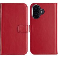 Selencia Étui de téléphone portefeuille en cuir véritable iPhone 16 - Rouge