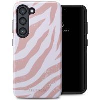 Selencia Coque arrière Vivid Samsung Galaxy S23 - Colorful Zebra Old Pink