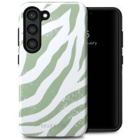Selencia Coque arrière Vivid Samsung Galaxy S23 - Colorful Zebra Sage Green