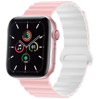 imoshion Bracelet magnétique en silicone pour l'Apple Watch Apple Watch Series 1-9 / SE - 38/40/41 mm / Series 10 - 42 mm - Rose / Blanc