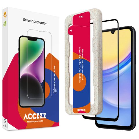 Accezz Protection d'écran en verre trempé avec applicateur Samsung Galaxy A15 (5G/4G)