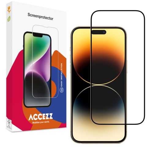 Accezz Protection d'écran en verre trempé Full Cover iPhone 14 Pro Max / 15 Plus / 16 Plus