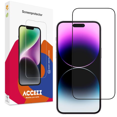 Accezz Protection d'écran en verre trempé Full Cover iPhone 15 Pro Max