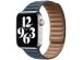 Apple Leather Link Apple Watch Series 1-9 / SE / Ultra (2) - 42/44/45/49mm - Taille M/L - Baltic Blue