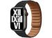 Apple Leather Link Apple Watch Series 1-9 / SE - 38/40/41 mm / Series 10 - 42 mm - Taille M/L - Midnight