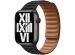 Apple Leather Link Apple Watch Series 1-10 / SE / Ultra (2) - 42/44/45/46/49 mm - Taille S/M - Midnight