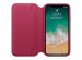 Apple Étui de téléphone Leather Folio iPhone Xs / X - Berry