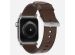 Nomad Bracelet en cuir moderne Apple Watch Series 1-9 / SE - 38/40/41 mm / Series 10 - 42 mm - Marron/Argent