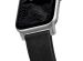 Nomad Bracelet en cuir moderne Apple Watch Series 1-10 / SE / Ultra (2) - 42/44/45/46/49 mm - Noir/Argent