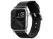 Nomad Bracelet en cuir moderne Apple Watch Series 1-10 / SE / Ultra (2) - 42/44/45/46/49 mm - Noir/Argent