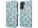 imoshion Étui de téléphone portefeuille Design Samsung Galaxy S21 - Blue Flowers