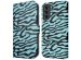 imoshion Étui de téléphone portefeuille Design Samsung Galaxy S21 - Black Blue Stripes