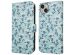 imoshion Étui de téléphone portefeuille Design iPhone 14 - Blue Flowers