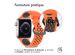 imoshion ﻿Boucle de bracelet de sport en silicone Apple Watch Series 1-9 / SE - 38/40/41 mm / Series 10 - 42 mm - Orange / Noir