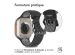 imoshion ﻿Boucle de bracelet de sport en silicone Apple Watch Series 1-10 / SE / Ultra (2) - 42/44/45/46/49 mm - Noir / Gris