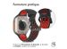 imoshion ﻿Boucle de bracelet de sport en silicone Apple Watch Series 1-10 / SE / Ultra (2) - 42/44/45/46/49 mm - Noir / Rouge