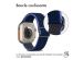 imoshion Bande élastique en nylon Apple Watch Series 1-10 / SE / Ultra (2) - 42/44/45/46/49 mm - Bleu foncé