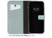 Selencia Étui de téléphone portefeuille en cuir véritable iPhone 14 - Air Blue