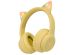 imoshion Casque pour enfants Bluetooth LED oreilles de chat - Casque sans fil + Câble AUX - Jaune