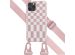 Selencia ﻿Coque design en silicone avec cordon amovible iPhone 11 Pro - Irregular Check Sand Pink