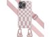 Selencia ﻿Coque design en silicone avec cordon amovible iPhone 13 Pro - Irregular Check Sand Pink