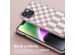 Selencia ﻿Coque design en silicone avec cordon amovible iPhone 14 - Irregular Check Sand Pink