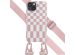 Selencia ﻿Coque design en silicone avec cordon amovible iPhone 14 - Irregular Check Sand Pink