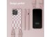 Selencia ﻿Coque design en silicone avec cordon amovible iPhone 14 Pro - Irregular Check Sand Pink