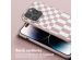 Selencia ﻿Coque design en silicone avec cordon amovible iPhone 14 Pro - Irregular Check Sand Pink