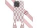 Selencia ﻿Coque design en silicone avec cordon amovible iPhone 14 Pro - Irregular Check Sand Pink