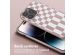 Selencia ﻿Coque design en silicone avec cordon amovible iPhone 14 Pro Max - Irregular Check Sand Pink