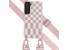 Selencia ﻿Coque design en silicone avec cordon amovible Samsung Galaxy S22 - Irregular Check Sand Pink