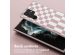 Selencia ﻿Coque design en silicone avec cordon amovible Samsung Galaxy S22 Ultra - Irregular Check Sand Pink