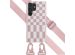 Selencia ﻿Coque design en silicone avec cordon amovible Samsung Galaxy S23 Ultra - Irregular Check Sand Pink