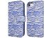 imoshion ﻿Étui de téléphone portefeuille Design iPhone SE (2022 / 2020) / 8 / 7 / 6(s) - White Blue Stripes