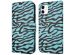 iMoshion ﻿Étui de téléphone portefeuille Design iPhone 11 - Black Blue Stripes