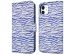 imoshion ﻿Étui de téléphone portefeuille Design iPhone 11 - White Blue Stripes