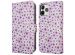 imoshion ﻿Étui de téléphone portefeuille Design iPhone 12 (Pro) - Purple Flowers