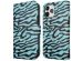 imoshion ﻿Étui de téléphone portefeuille Design iPhone 12 (Pro) - Black Blue Stripes