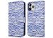 imoshion ﻿Étui de téléphone portefeuille Design iPhone 12 (Pro) - White Blue Stripes