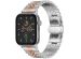 Selencia Bracelet Metallique Jubilee pour l'Apple Watch Series 1-9 / SE - 38/40/41 mm / Series 10 - 42 mm - Argent et Rose Dorée