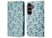 imoshion Étui de téléphone portefeuille Design Samsung Galaxy S24 Plus - Blue Flowers