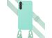 Selencia Coque silicone avec cordon amovible Samsung Galaxy A25 - Turquoise